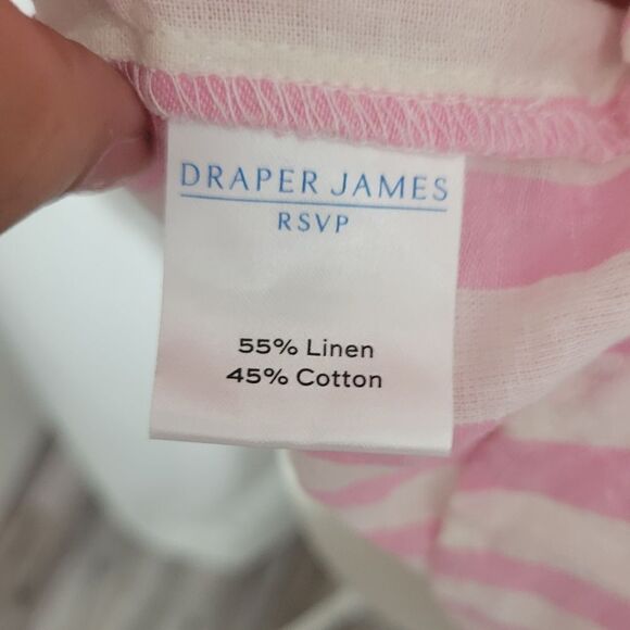 Draper James RSVP Pink & White Linen Striped Flutter Sleeve Top Blouse - Picture 10 of 10